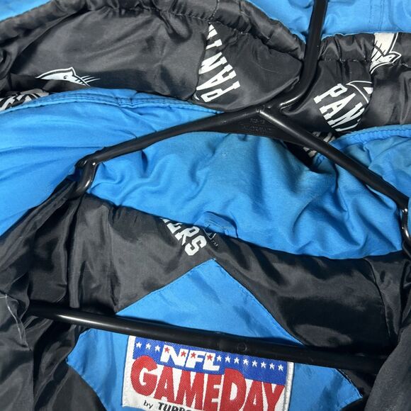 Vintage Carolina Panthers NFL Gameday Turbo Sportswear Puffer Jacket Zipper L - Picture 8 of 14